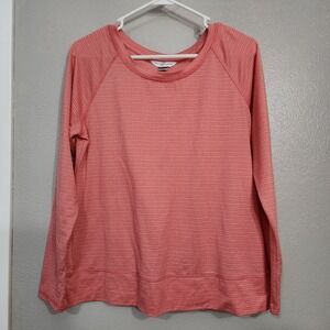 Christopher & Banks Womens Peach Long Sleeve Athleisure Shirt Size Petite Medium